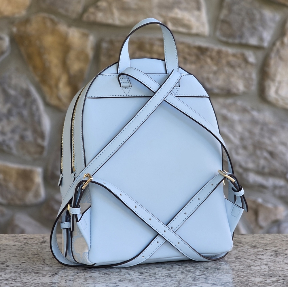 Michael Kors Jayce Logo Medium Blue Backpack - Picture 3 of 11